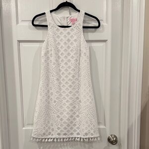 Lilly Pulitzer White Textured Sleeveless Dress
